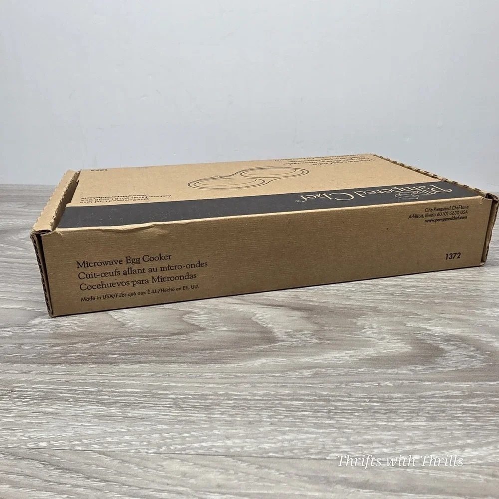 PAMPERED CHEF STONEWARE MICROWAVE‎ EGG COOKER #1372
